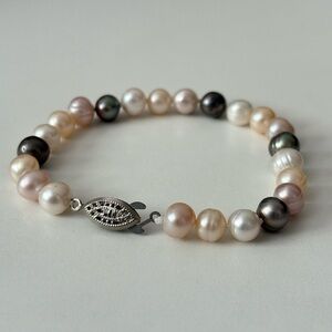 Real Freshwater Pearl Bracelet 7,5” Multicolor from Southeast Asia
